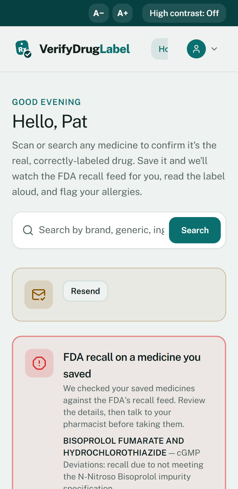 VerifyDrugLabel — Track & stay safe