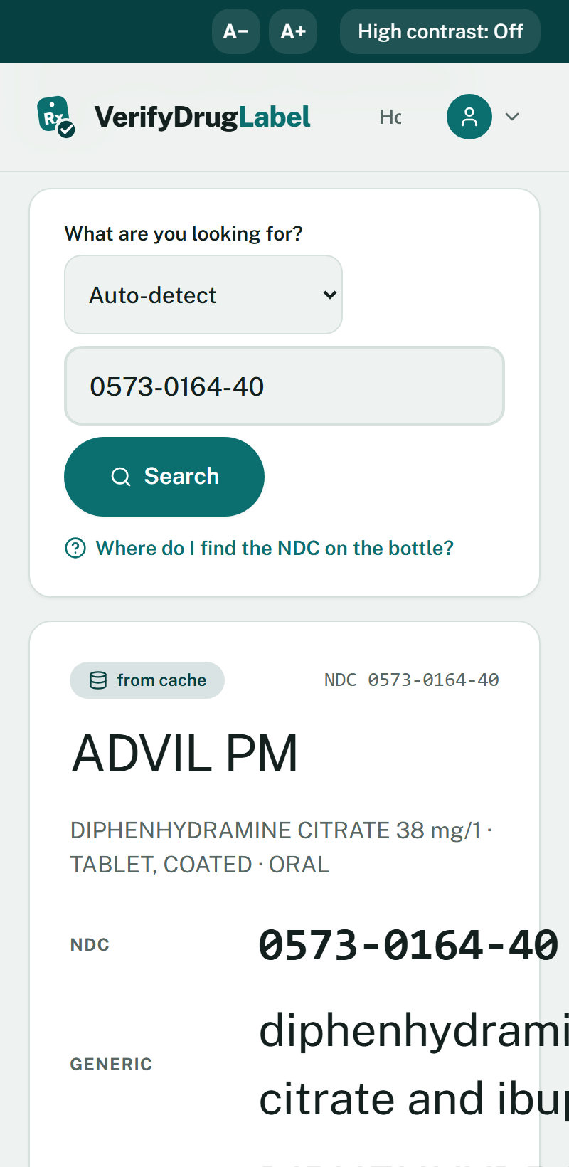 VerifyDrugLabel — We find the official label